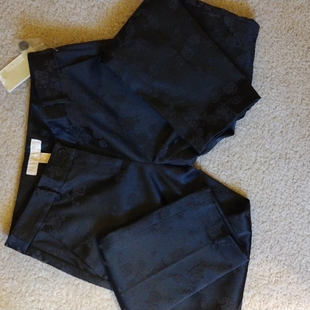Michael Michael Kors Petite Black Floral Dress Pants - Picture 7 of 9
